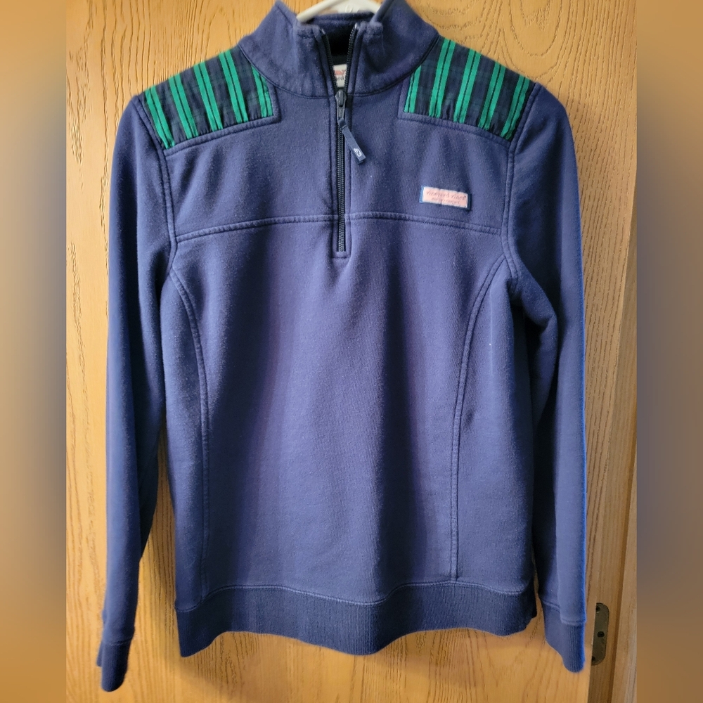 Vineyard Vines Women’s Shep Shirt Deep Bay Navy Plaid Size S Small